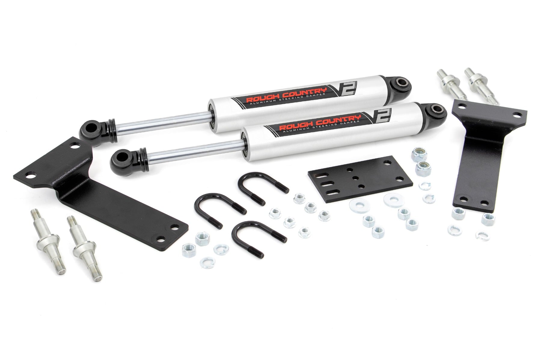 V2 Steering Stabilizer Dual 2-8 Inch Lift Ford Excursion (00-05)/Super Duty (99-04) Rough Country