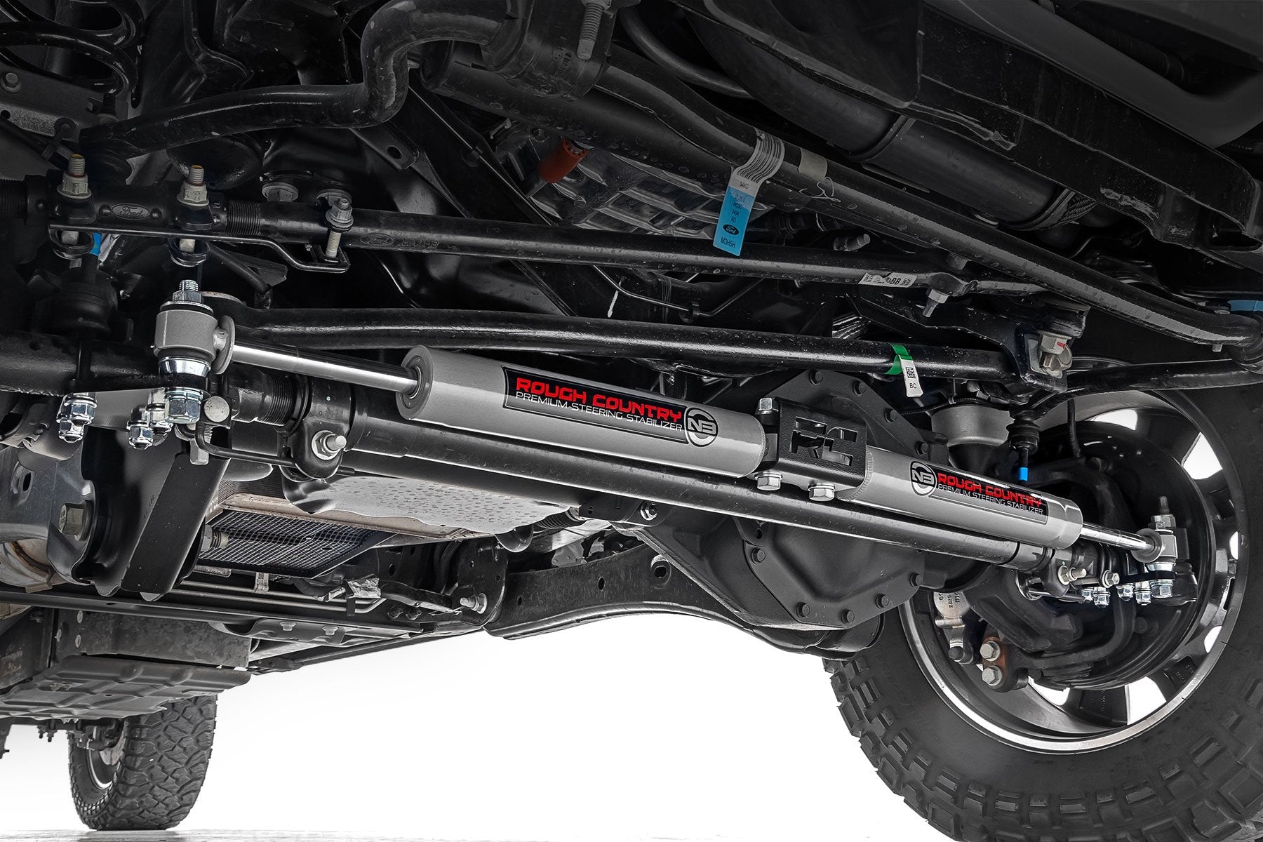 N3 Steering Stabilizer Dual 2-8 Inch Lift Ford F-250/F-350 Super Duty (05-24) Rough Country