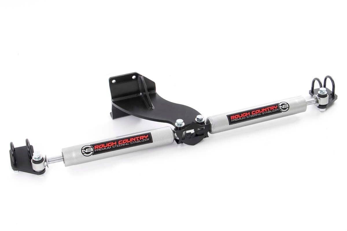 N3 Steering Stabilizer Dual 2.5-8 Inch Lift Ram 2500 (14-26)/3500 (13-26) Rough Country