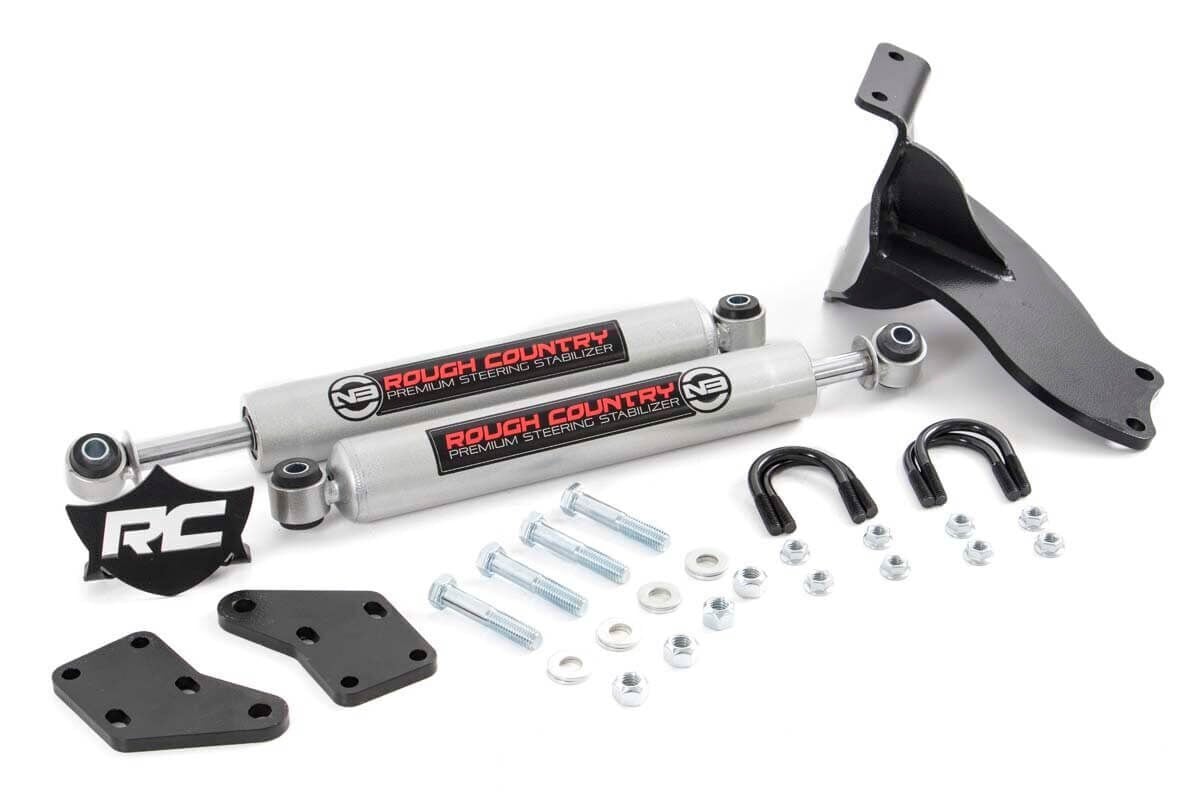 N3 Steering Stabilizer Dual 2.5-8 Inch Lift Ram 2500 (14-26)/3500 (13-26) Rough Country