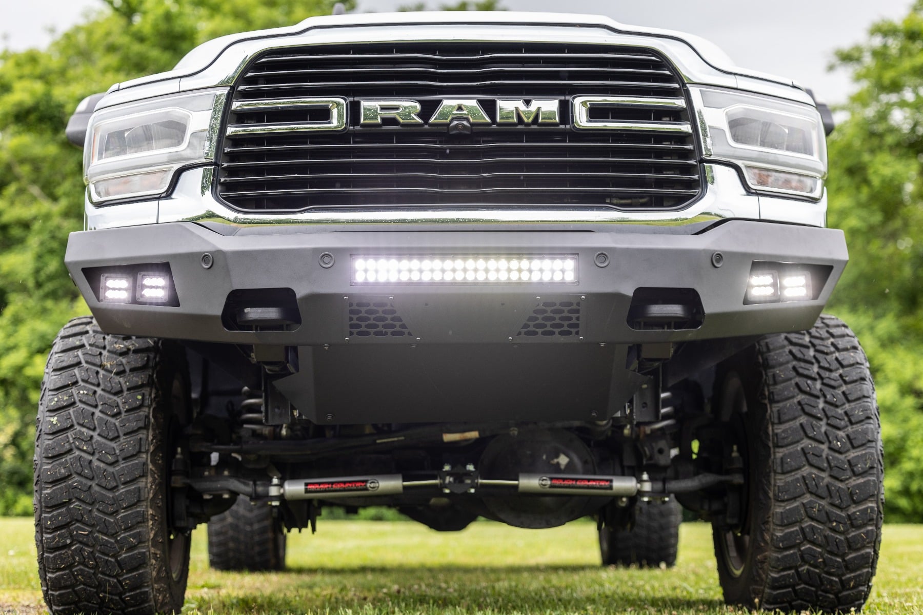 N3 Steering Stabilizer Dual 2.5-8 Inch Lift Ram 2500 (14-26)/3500 (13-26) Rough Country
