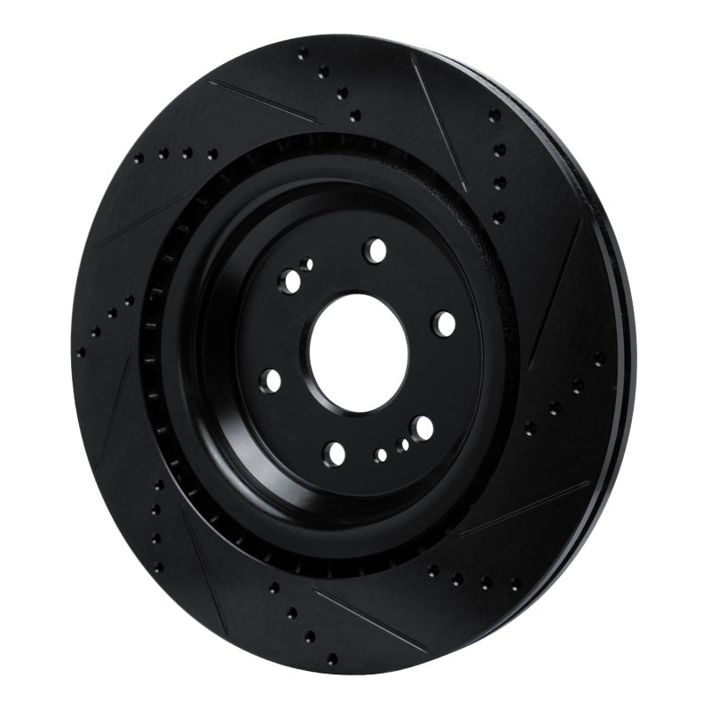 R1 19-25 Cadillac Escalade Front Left Drilled & Slotted Black Brake Rotor