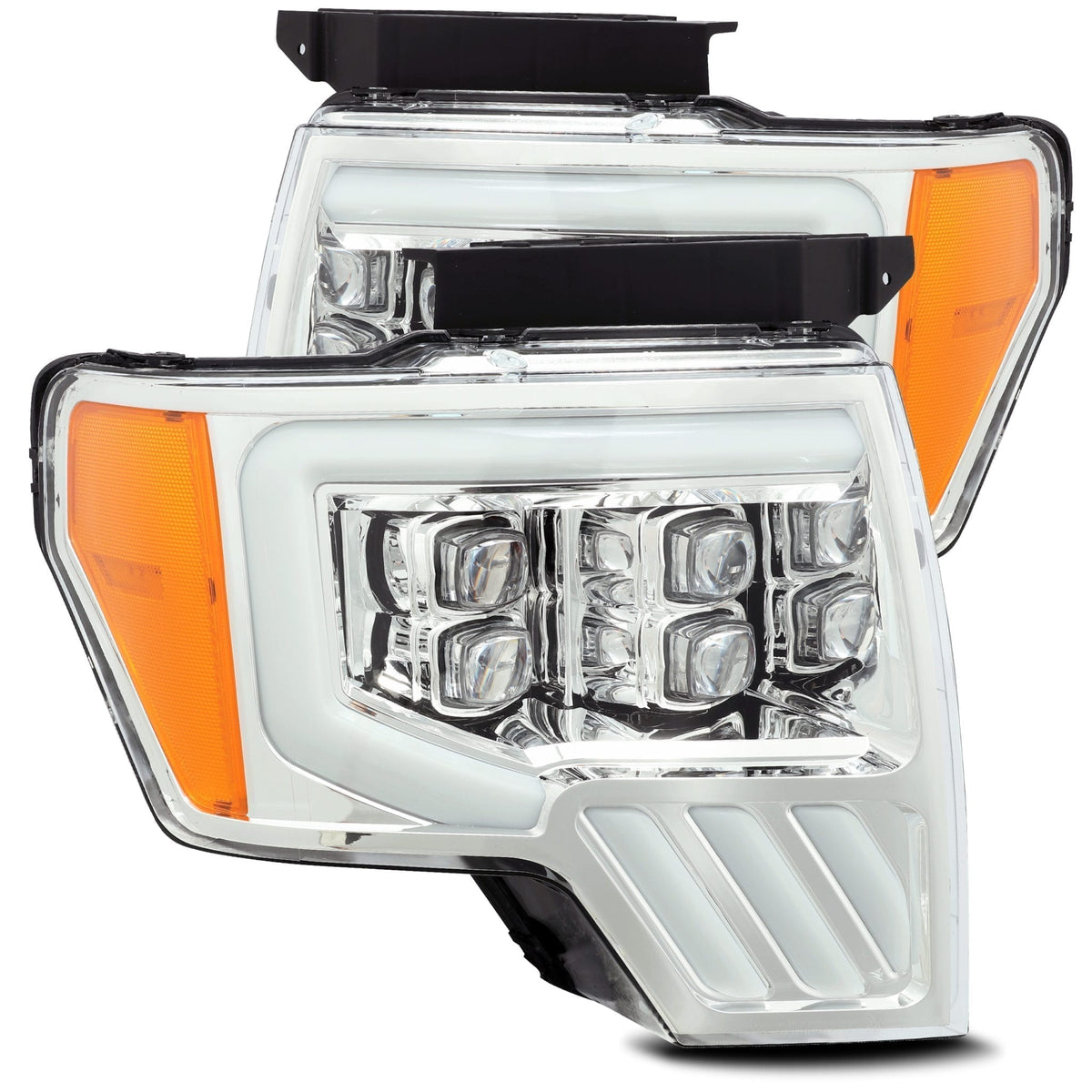 AlphaRex LED Projector Headlights Plank Style Design Chrome - 880191