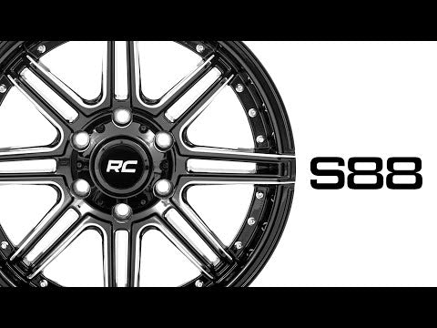88 Series Wheel One-Piece Gloss Black 17x9 6x135 -12mm Rough Country