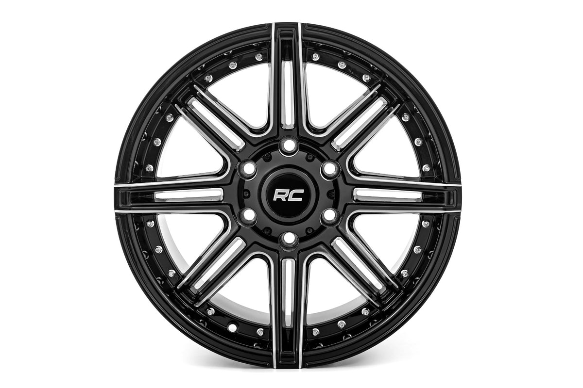 88 Series Wheel One-Piece Gloss Black 20x10 8x180 -19mm Rough Country