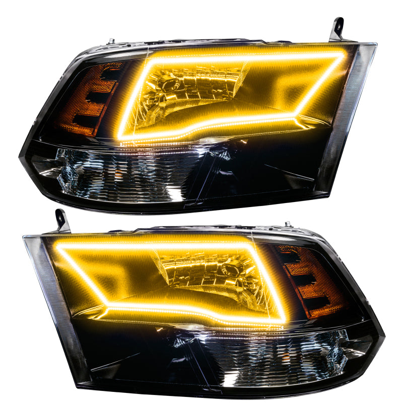 Oracle 09-17 RAM 1500 Quad Pre-Assembled Headlights Blk Housing - w/ Simple Controller
