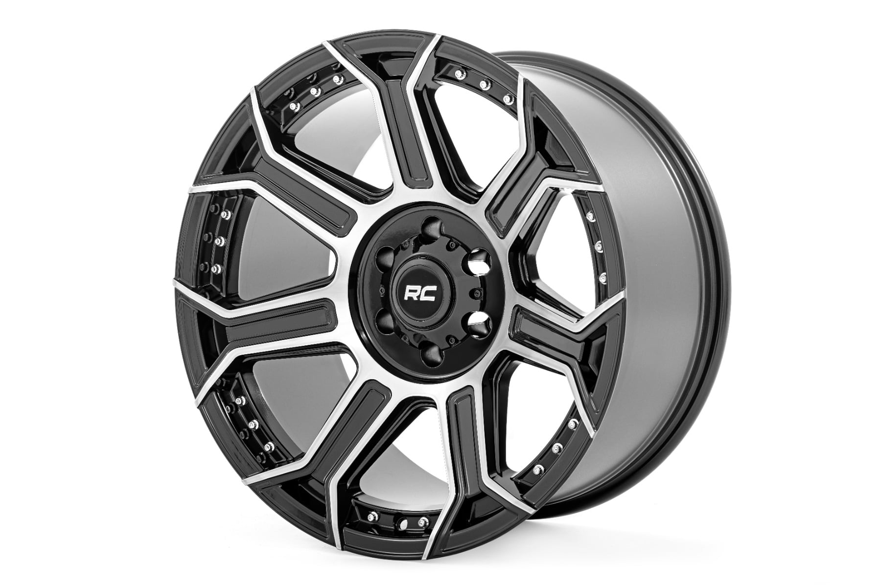 89 Series Wheel One-Piece Black Machined Gunmetal 20x9 6x5.5 +18mm Rough Country