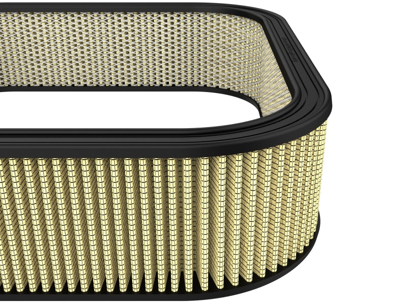 Custom air filter by AFE Magnum FLOW, measuring 20.6 inches square and 5.22 inches high, featuring expanded metal design.