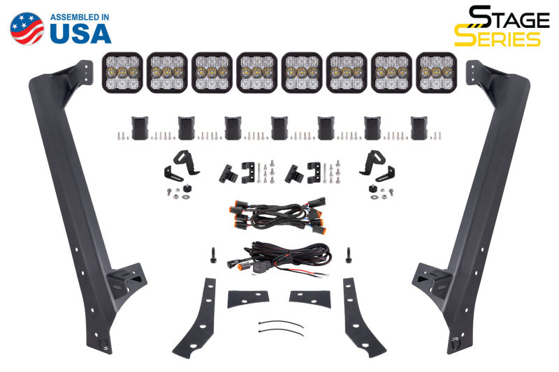 Diode Dynamics Jeep JK SS5 Sport CrossLink Windshield - Yellow Combo Lightbar Kit