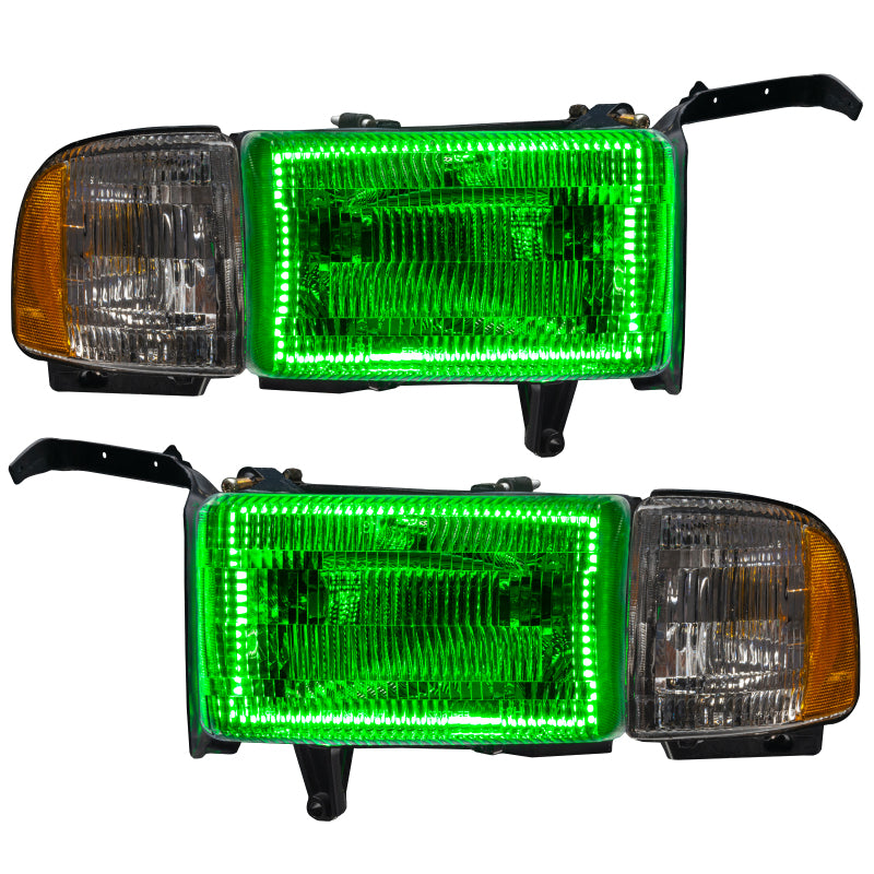 Oracle 94-02 Dodge Ram Pre-Assembled Halo Headlights - ColorSHIFT w/o Controller