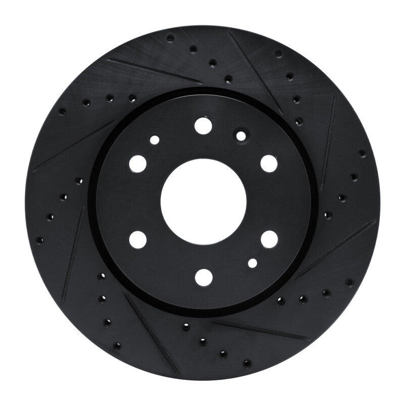 R1 23-25 Chevrolet Colorado Front Right Drilled & Slotted Black Brake Rotor