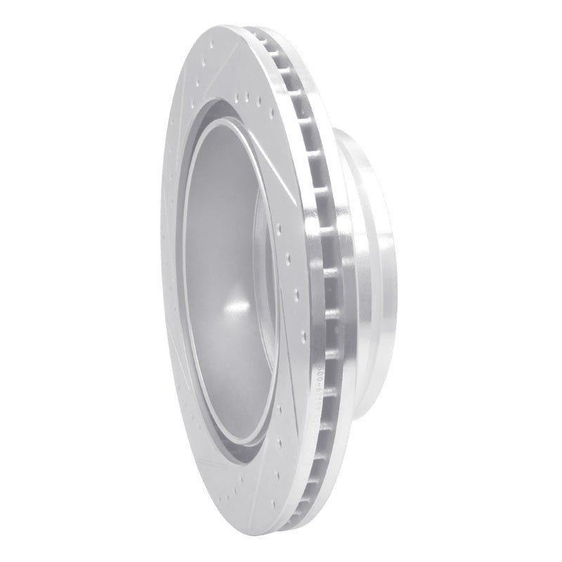 R1 16-24 Nissan Titan XD Rear Right Drilled & Slotted Silver Brake Rotor