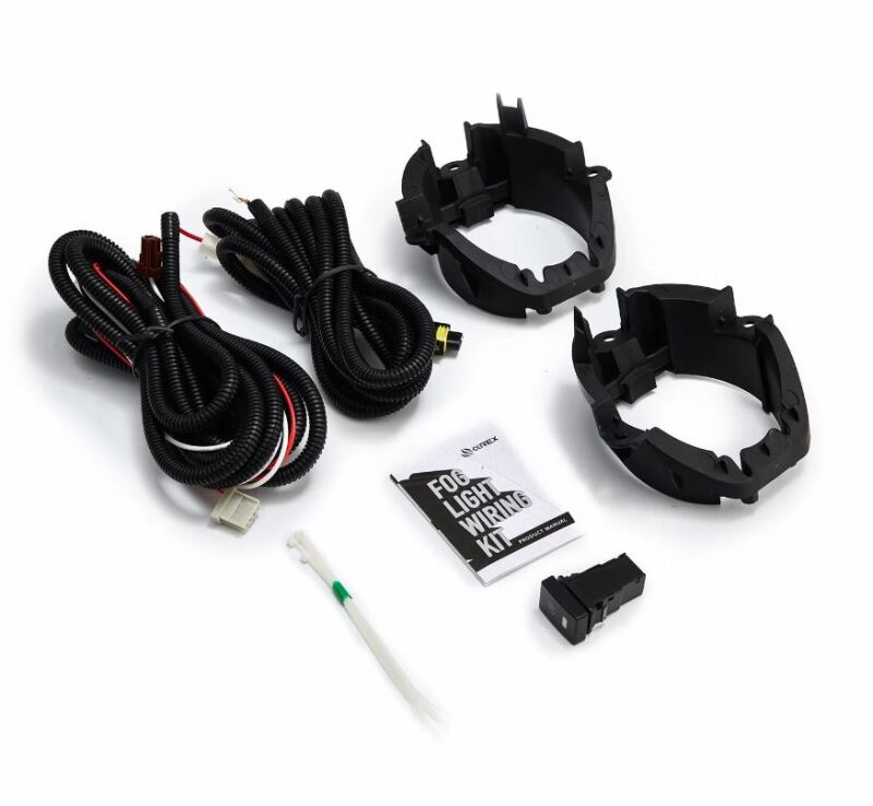 AlphaRex bezel and wiring kit for 2006-2008 Toyota RAV4, excluding fog lights, includes harness and connectors.