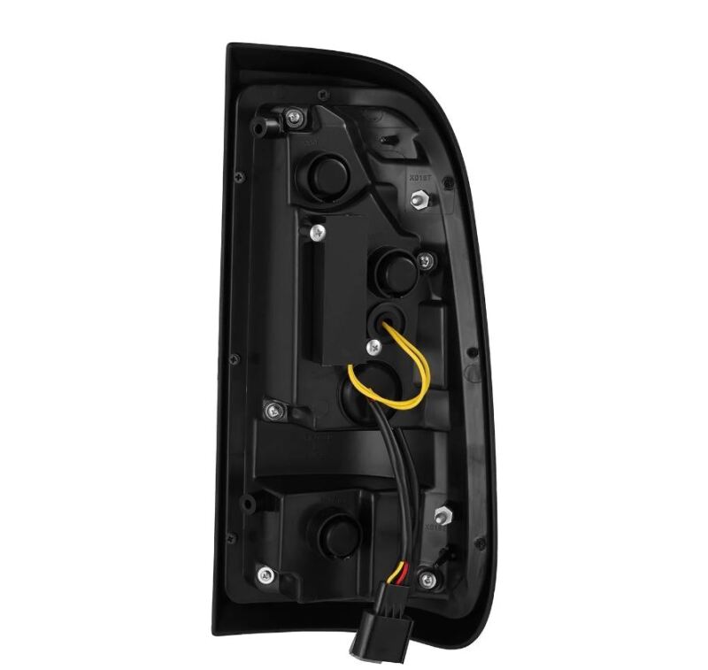 AlphaRex LUXX-Series LED tail light for 97-03 Ford F150 and 99-16 Ford Super Duty models, featuring a sleek black design.