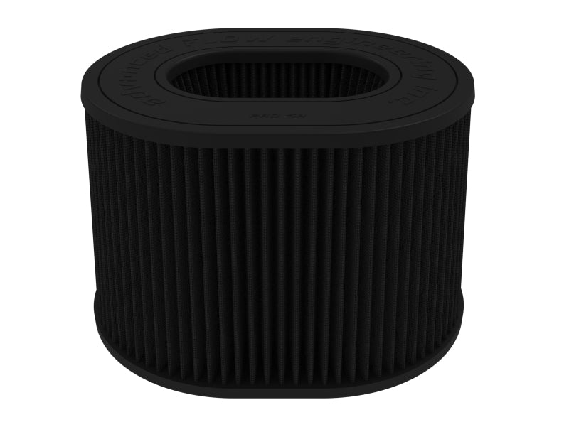 afe Magnum FORCE replacement air filter with a cylindrical design, featuring a black exterior and pleated structure for enhanced airflow.