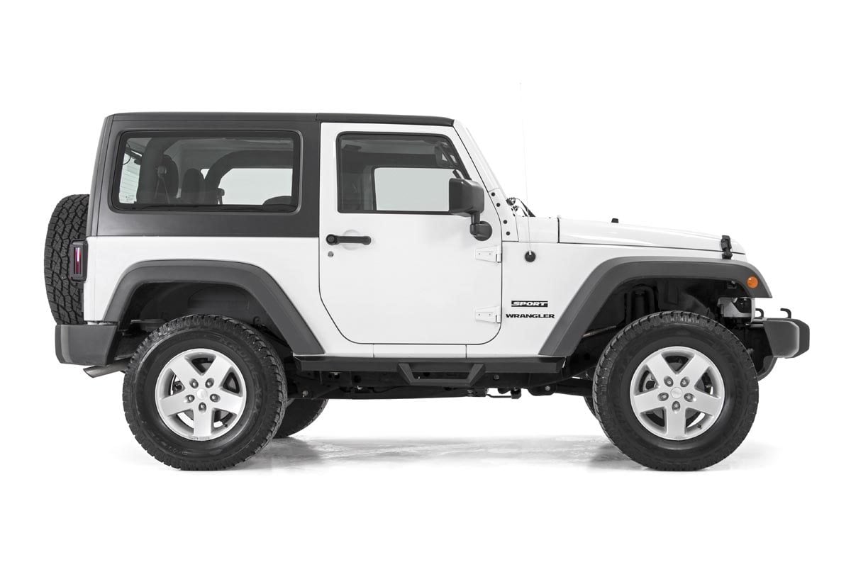 Contoured Drop Steps 2 Door Jeep Wrangler JK 4WD (2007-2018) Rough Country