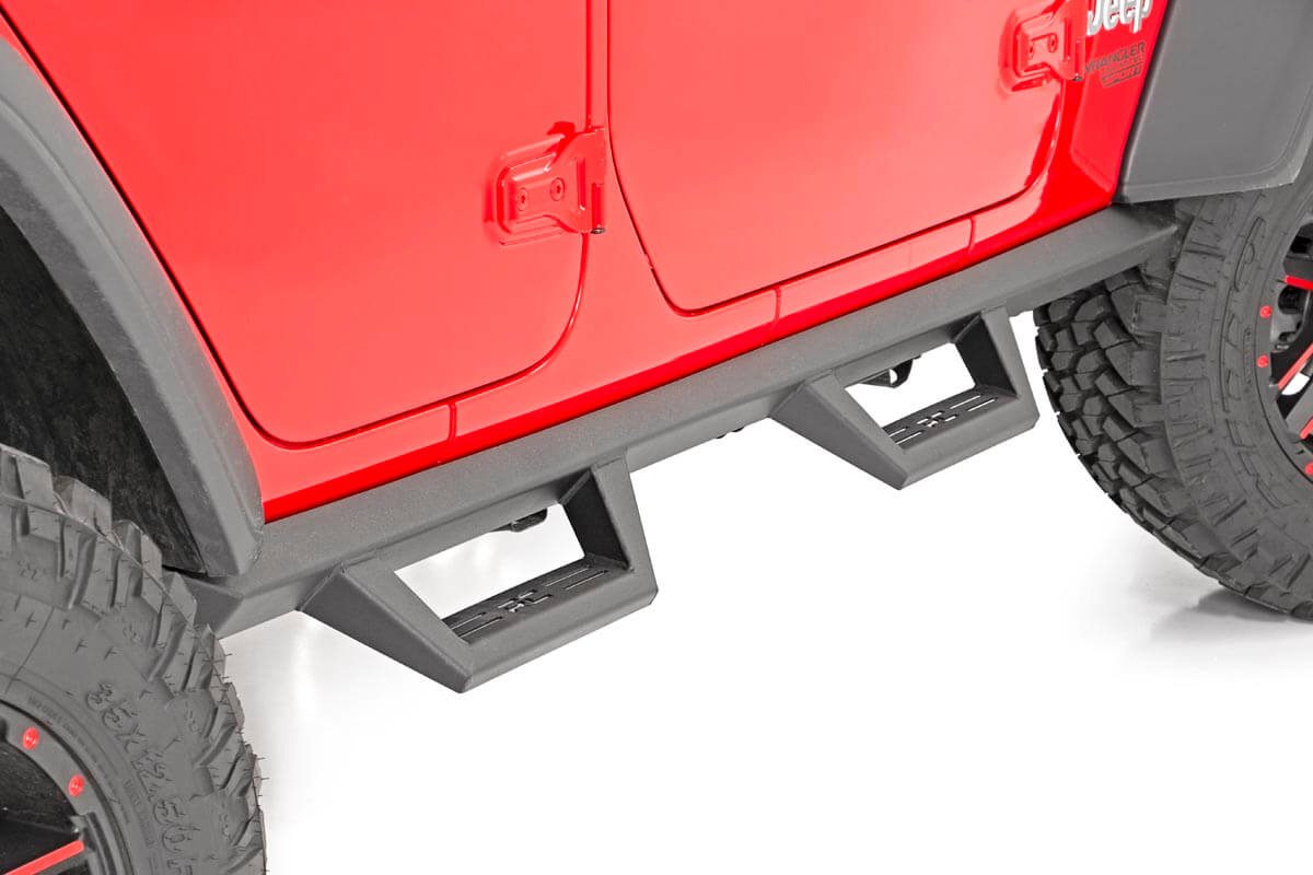 Contoured Drop Steps 4 Door Jeep Wrangler JL (21-25)/Wrangler Unlimited (18-26) Rough Country