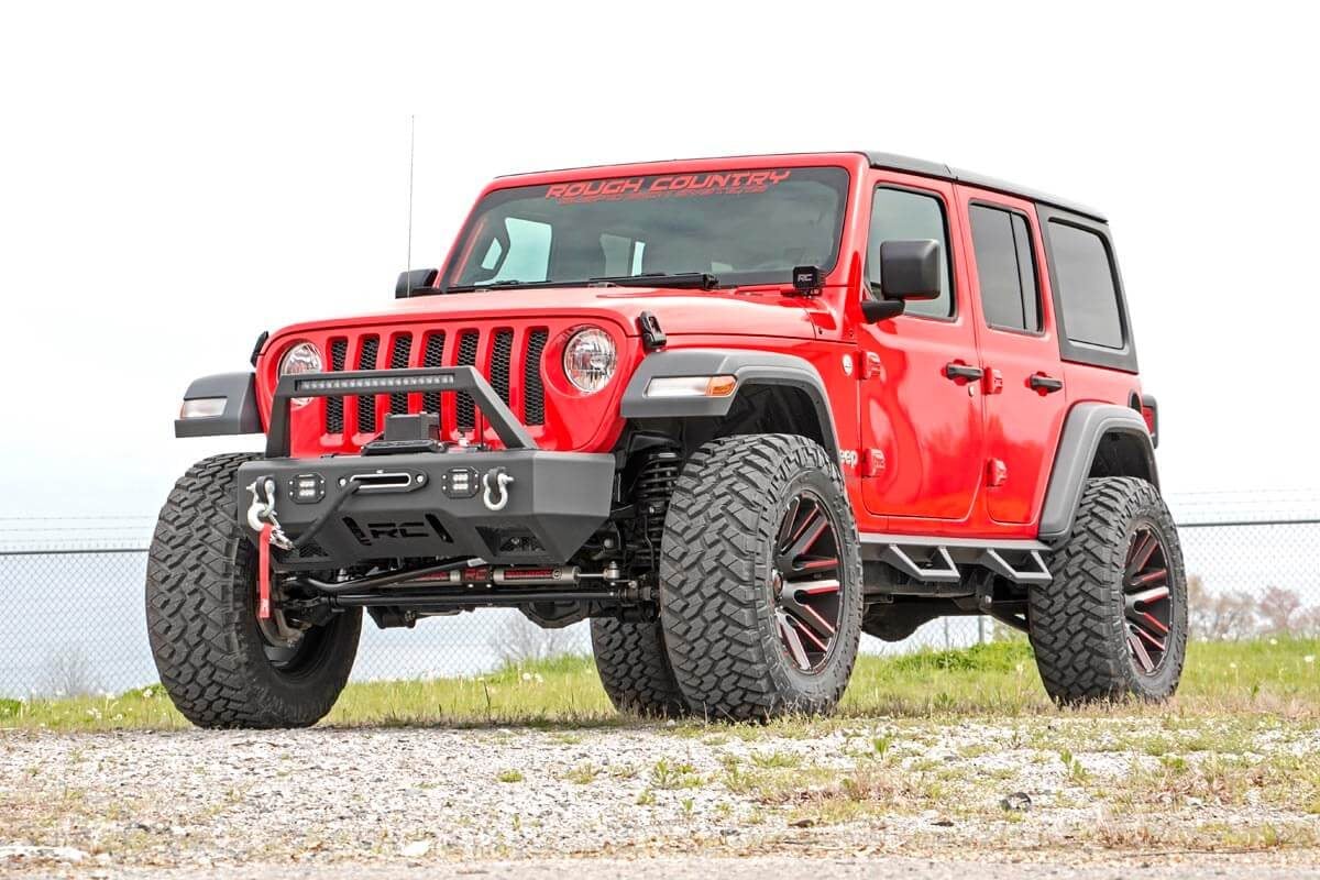 Contoured Drop Steps 4 Door Jeep Wrangler JL (21-25)/Wrangler Unlimited (18-26) Rough Country