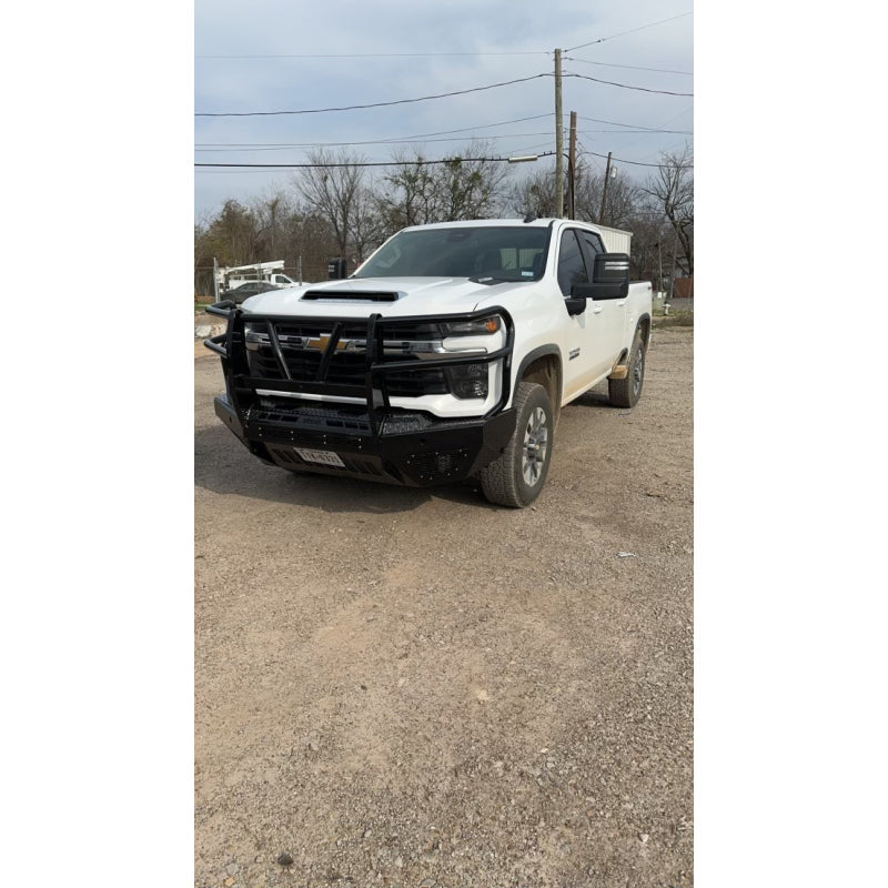Bodyguard T2 Front Extreme - Sensor Cutouts Factory Fog Cutouts Receiver Skid Plate W/ Mesh Grille No Camera Harness Gloss Black Powder Coat Model EEC24BYHGMN