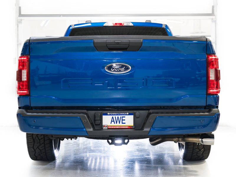 AWE Tuning 21-25 Ford F150 (14th Gen Reg Cab) Cat-Back Exhaust - 4.5in Dual Side Exit Chrome Tips