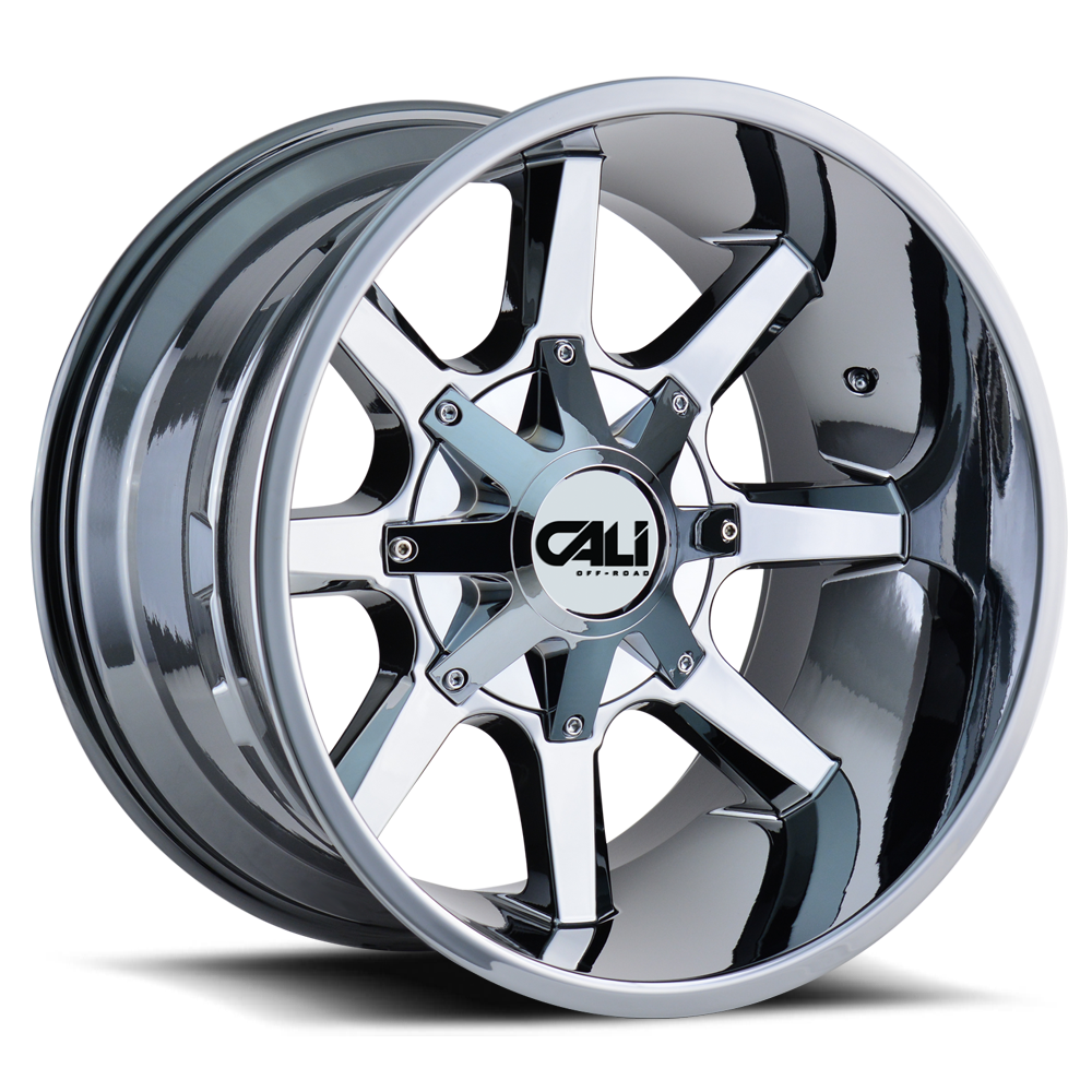 Cast Aluminum Wheels Busted 9100 CH 20x12 Chrome 8 On 165.1/8 On170 Bolt Pattern -44 Offset Cali Offroad Wheels