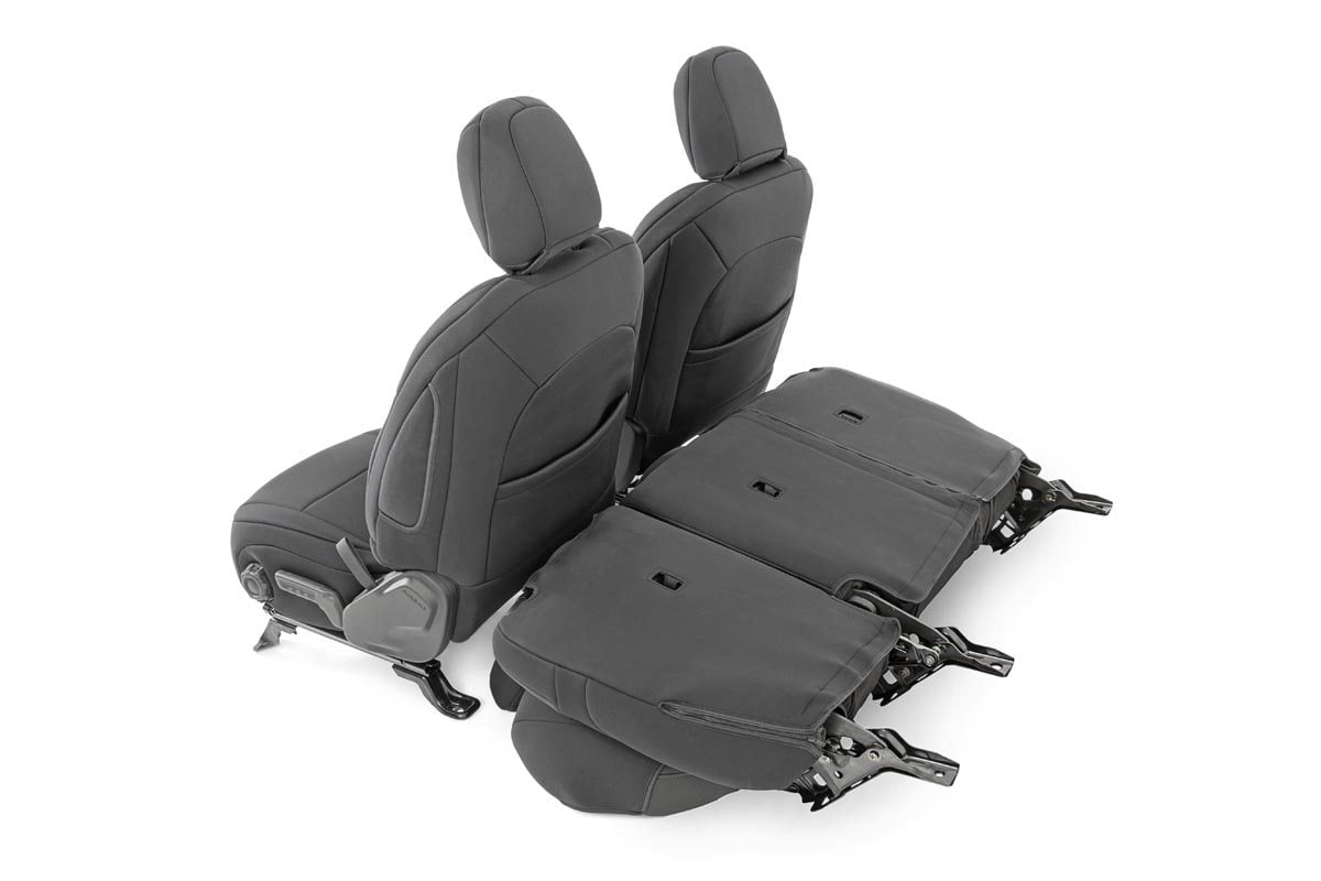 Seat Covers Front and Rear Jeep Wrangler Unlimited 4WD (2018-2026) Rough Country