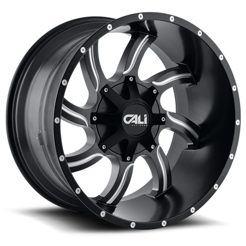 Cast Aluminum Wheels Twisted 9102 SB 20x9 Milled Spokes Satin Black 8 On 165.1/8 On170 Bolt Pattern 18 Offset Cali Offroad Wheels