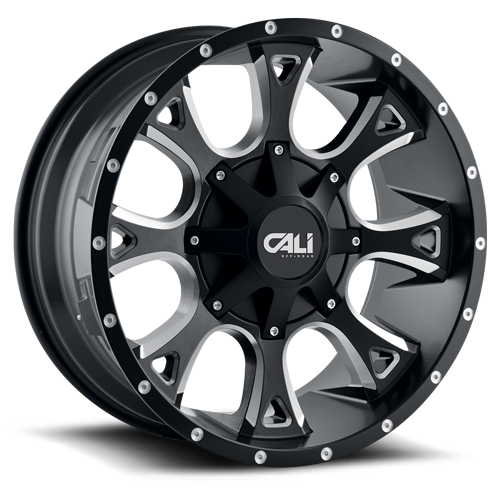 Cast Aluminum Wheels Anarchy 9103 SB 20x9 Milled Spokes Satin Black 8 On 165.1/8 On170 Bolt Pattern 0 Offset Cali Offroad Wheels