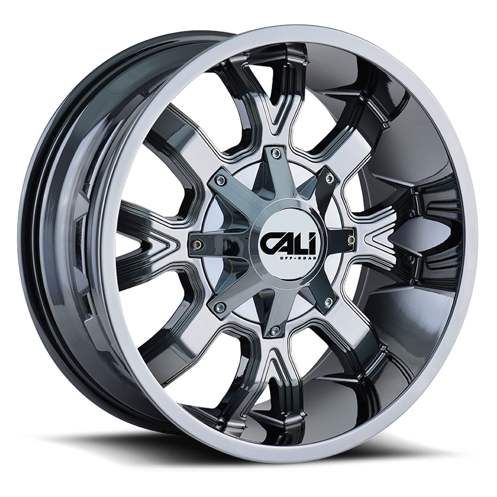 Cast Aluminum Wheels Dirty 9104 CH 20x10 Chrome 8 On 165.1/8 On170 Bolt Pattern -19 Offset Cali Offroad Wheels