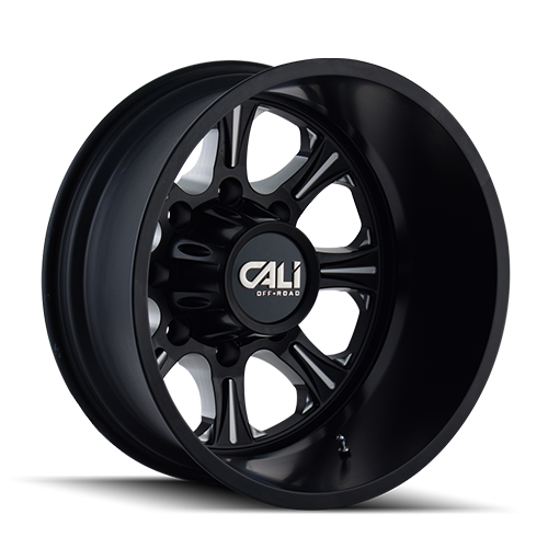 Dually Wheels Brutal Dually 9105 BK-M 22x8.25 Black 8 On 165.1 Bolt Pattern -180 Offset 116.7 Bore Cali Offroad Wheels