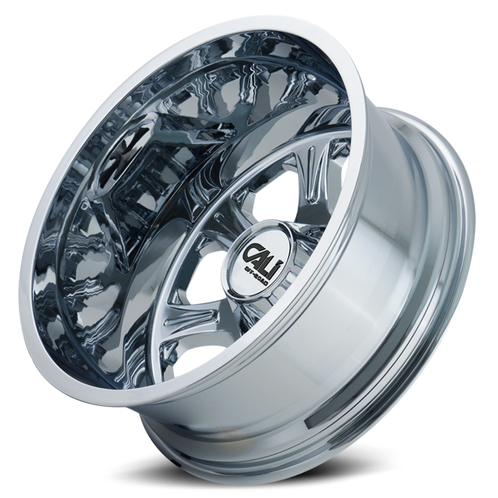 Dually Wheels Brutal Dually 9105 CH 20x8.25 Chrome 8 On 165.1 Bolt Pattern -180 Offset 116.7 Bore Cali Offroad Wheels
