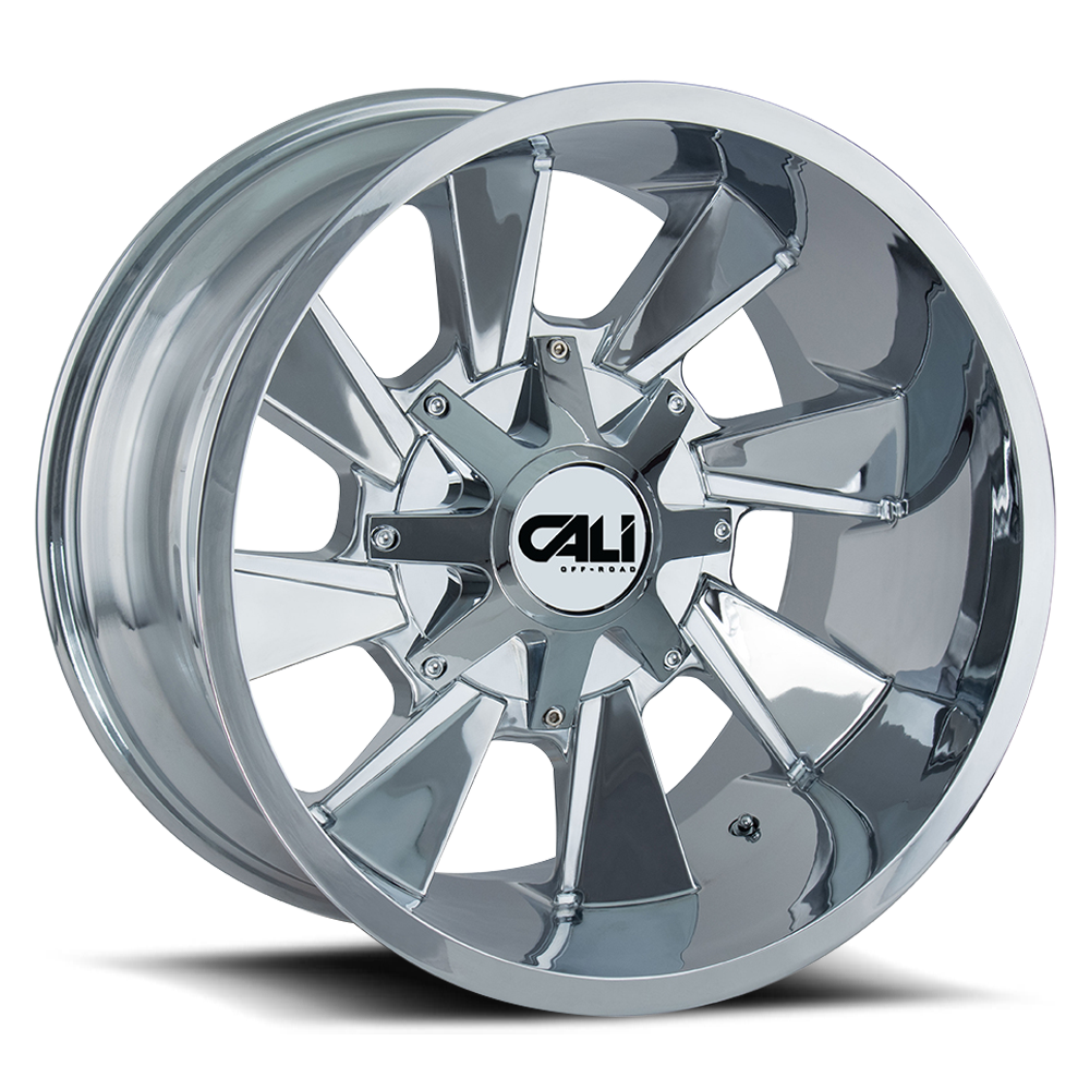 Cast Aluminum Wheels Distorted 9106 CH 20x9 Chrome 8 On 180 Bolt Pattern 18 Offset Cali Offroad Wheels