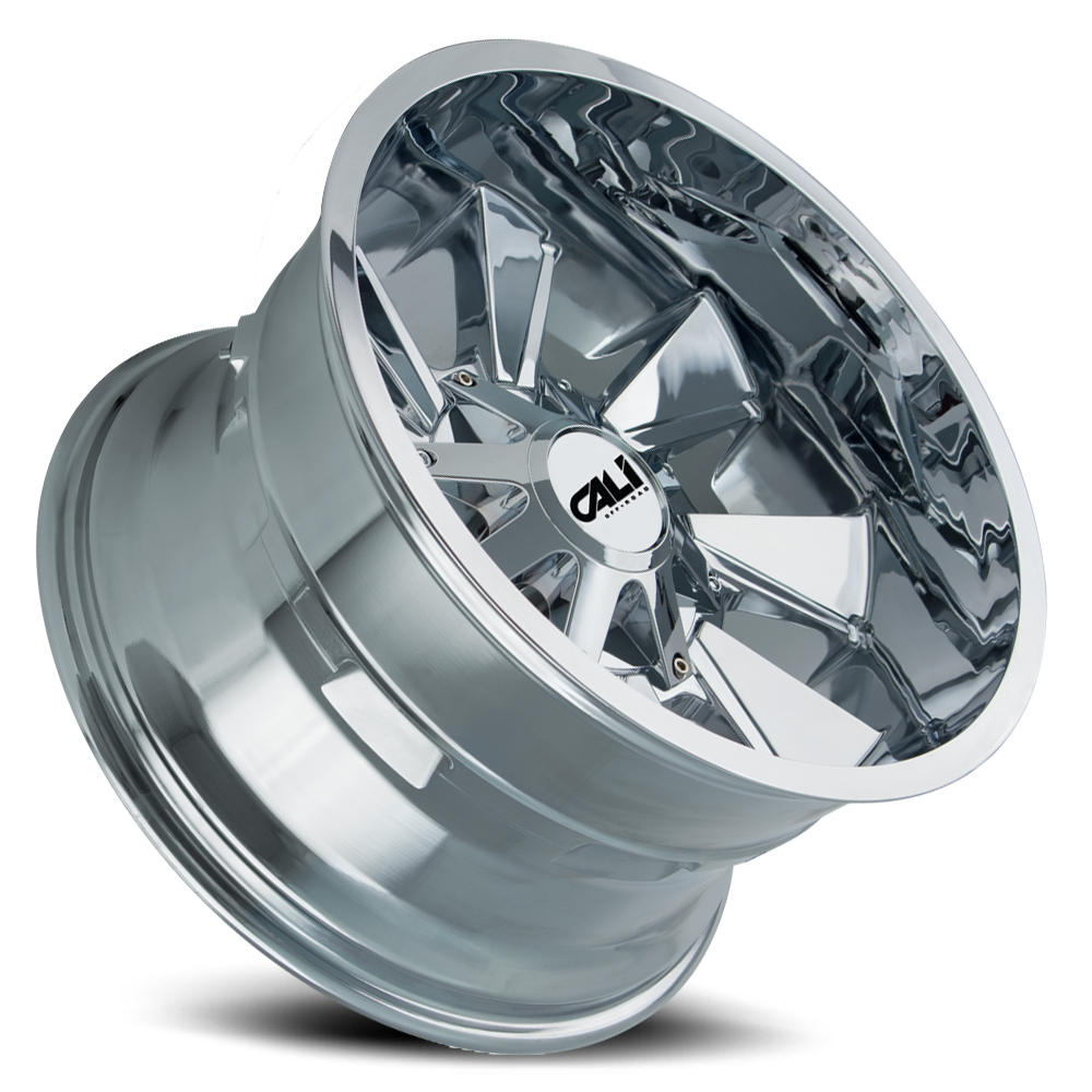 Cast Aluminum Wheels Distorted 9106 CH 20x9 Chrome 8 On 180 Bolt Pattern 18 Offset Cali Offroad Wheels