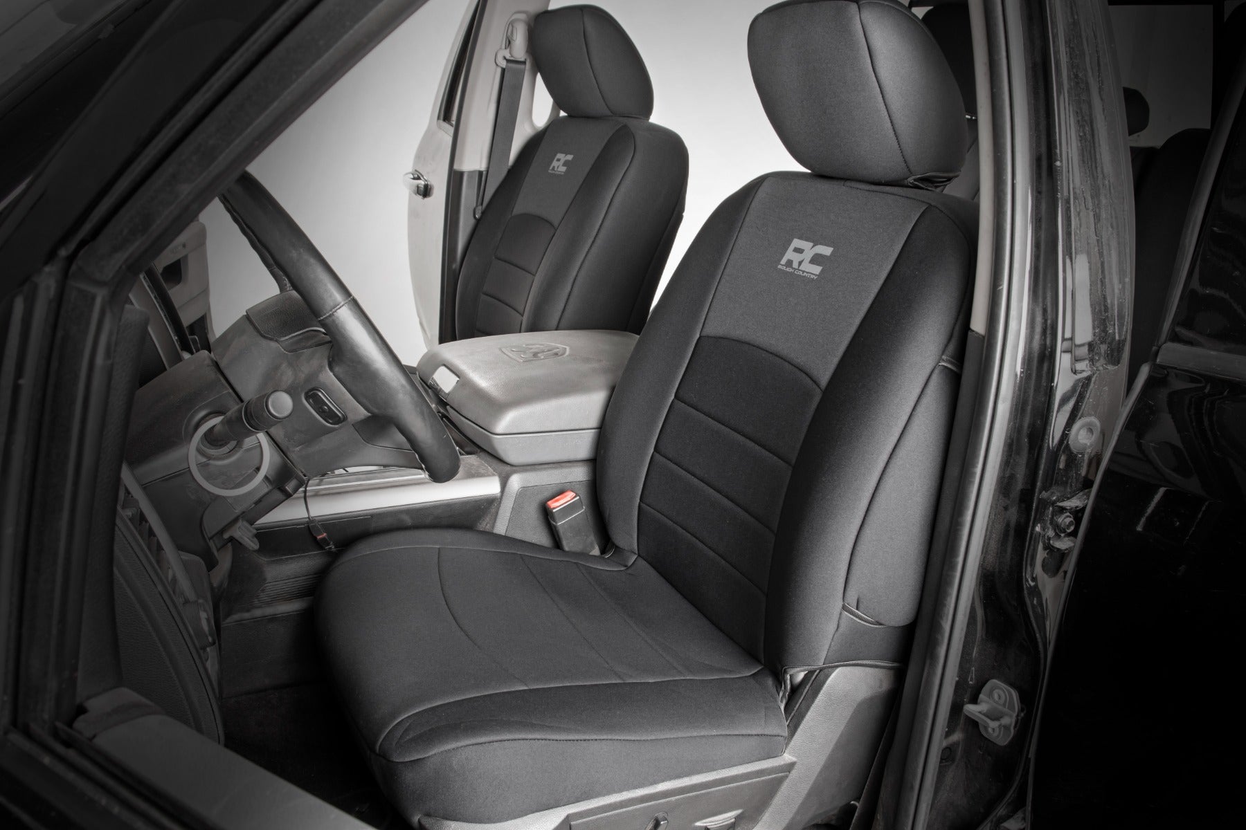 Seat Covers FR Bucket RR Full bench Ram 1500 (09-18)/2500 (11-18)/3500 (11-18) Rough Country