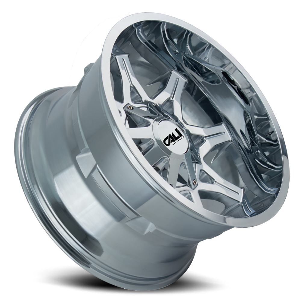 Cast Aluminum Wheels Obnoxious 9107 CH 20x10 Chrome 8 On 180 Bolt Pattern -19 Offset Cali Offroad Wheels