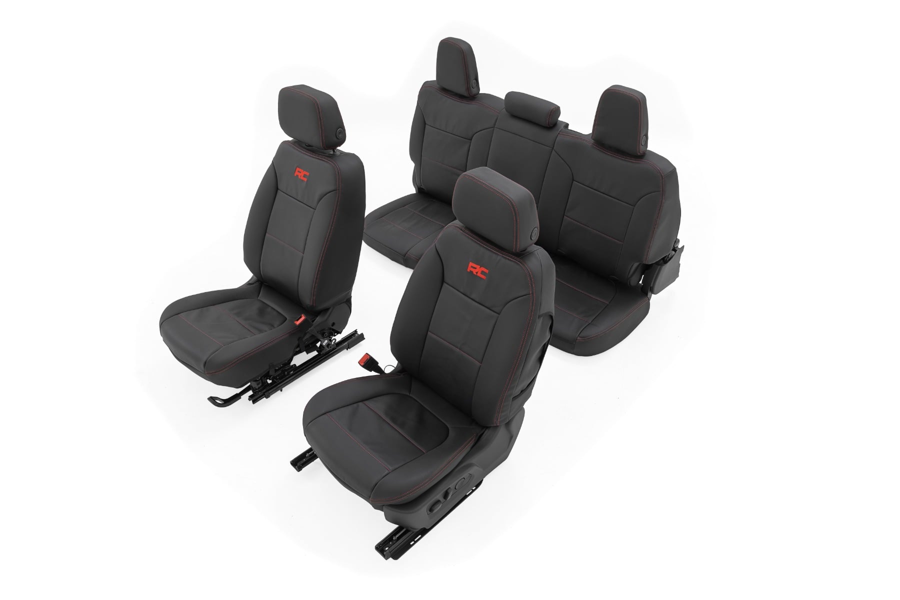 Leather Seat Covers FR Bucket RR 60/40 Chevy/GMC Sierra 1500 (19-25)/Silverado 1500 (19-26) Rough Country