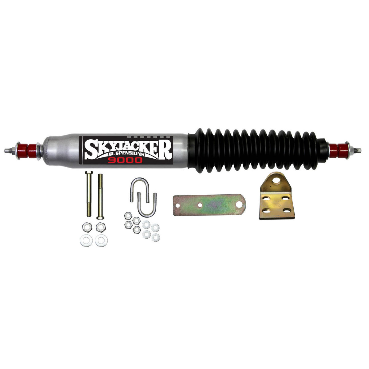 Steering Stabilizer Single Kit Silver w/Black Boot 87-95 Jeep Wrangler Skyjacker