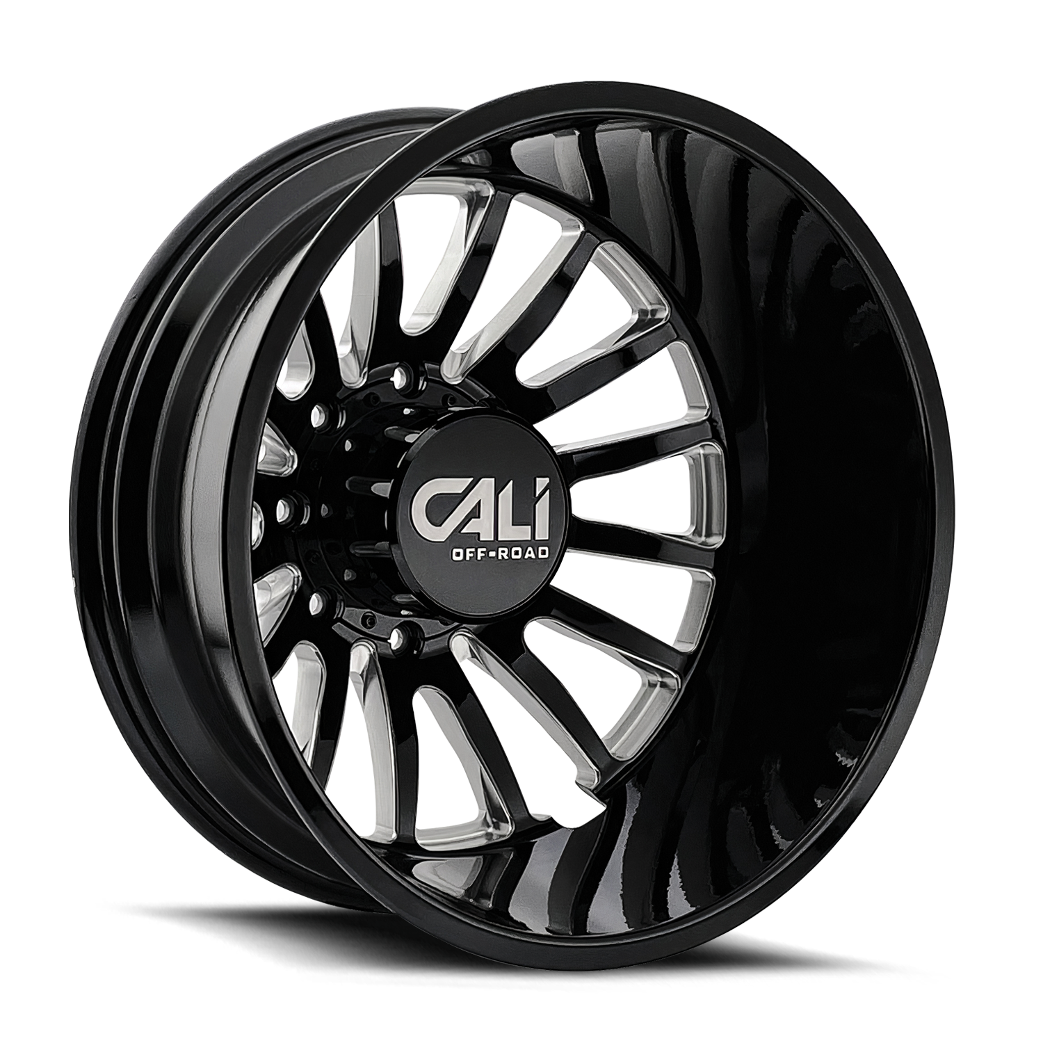 Dually Wheels Summit Dually 9110D GB 20x8.25 Milled Spokes Gloss Black 8 On 200 Bolt Pattern -232 Offset Cali Offroad Wheels