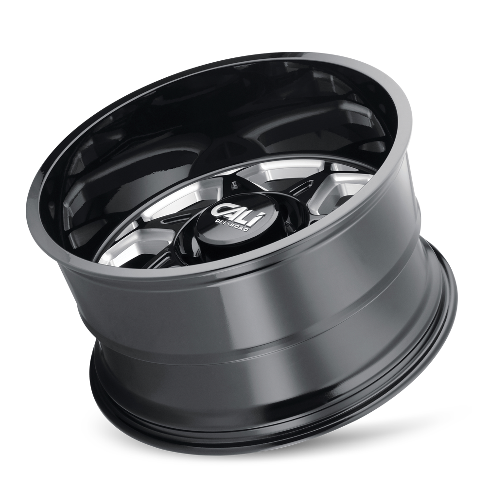 Cast Aluminum Wheels Sevenfold 9111 GB 20x12 Milled Spokes Gloss Black 8 On 165.1 Bolt Pattern -51 Offset Cali Offroad Wheels