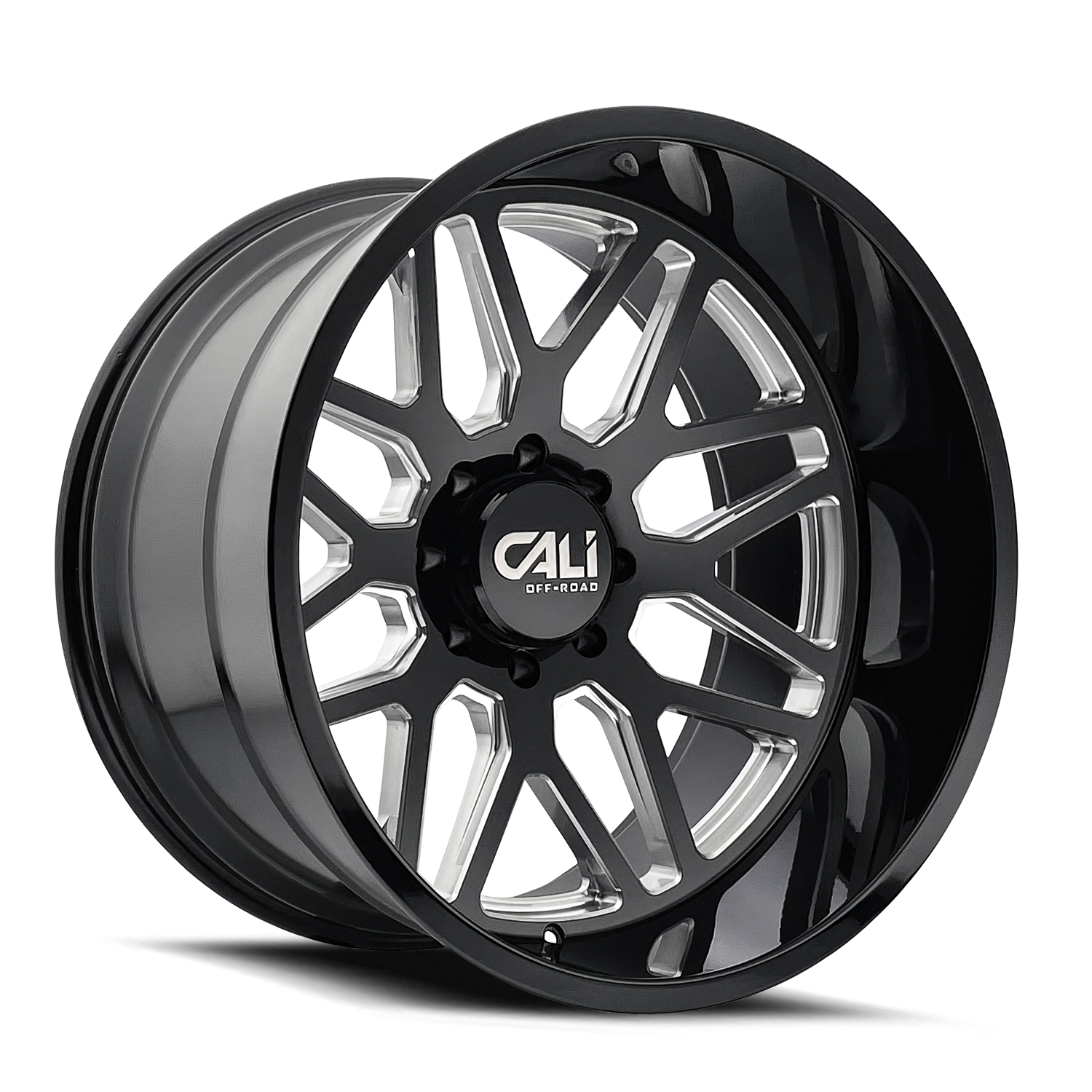Cast Aluminum Wheels Invader 9115 GB-M 20x12 Milled Gloss Black 6 On 139.7 Bolt Pattern -51 Offset Cali Offroad Wheels
