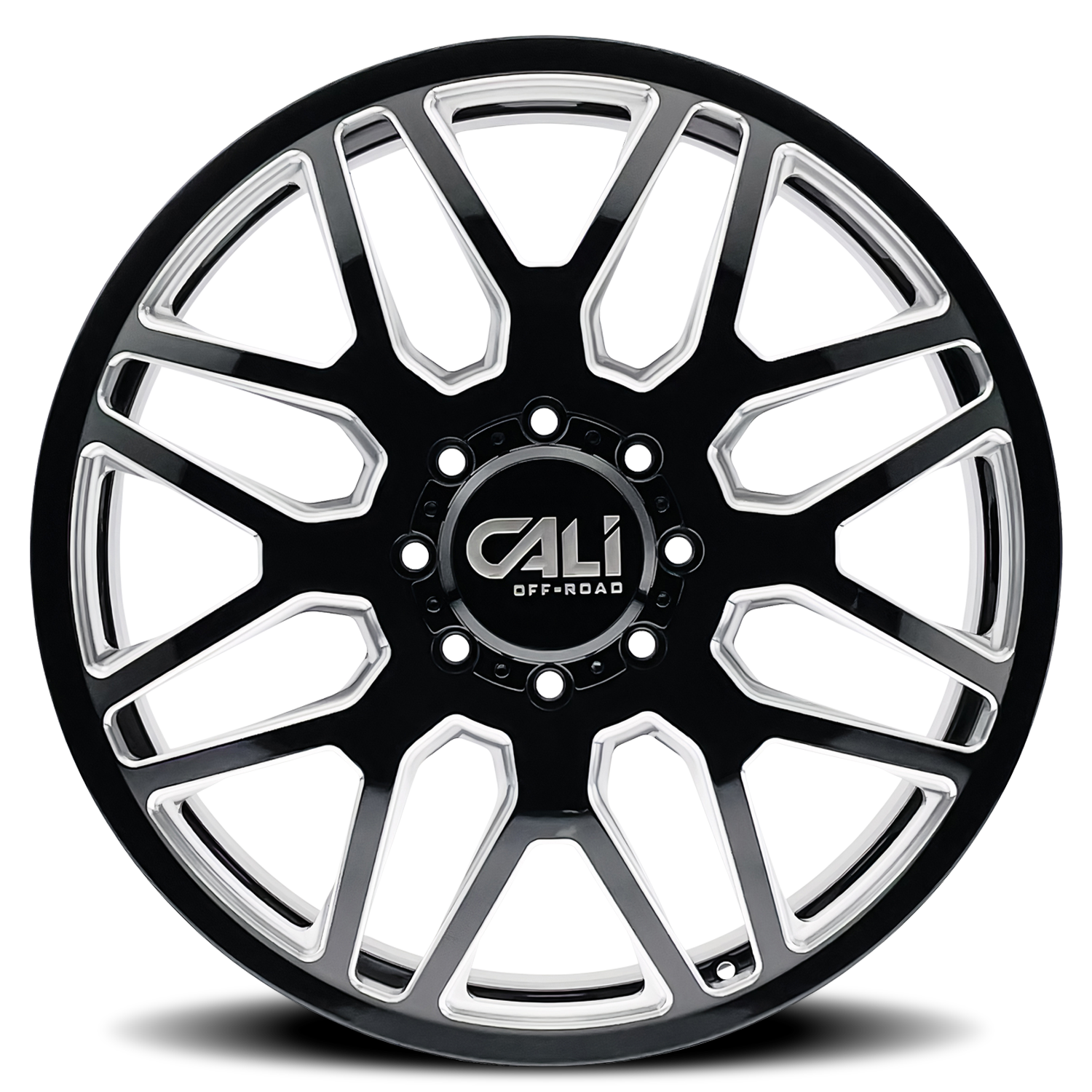 Dually Wheels Invader Dually 9115D GB-M 22x8.25 Milled Spokes Gloss Black 8 On 200 Bolt Pattern 115 Offset Cali Offroad Wheels