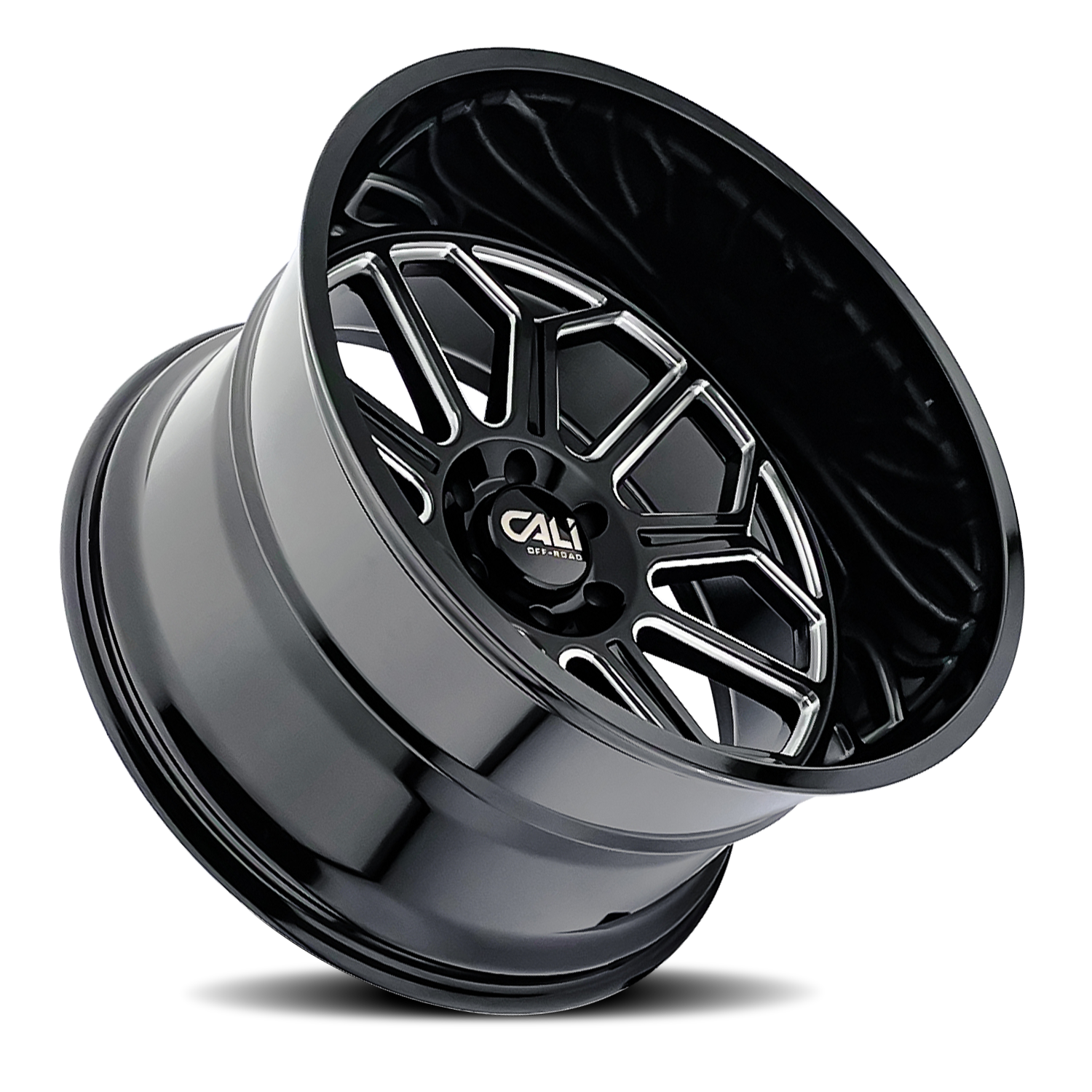 Cast Aluminum Wheels Auburn 9117 BM 20x10 Milled Gloss Black 6 On 139.7 Bolt Pattern -25 Offset Cali Offroad Wheels