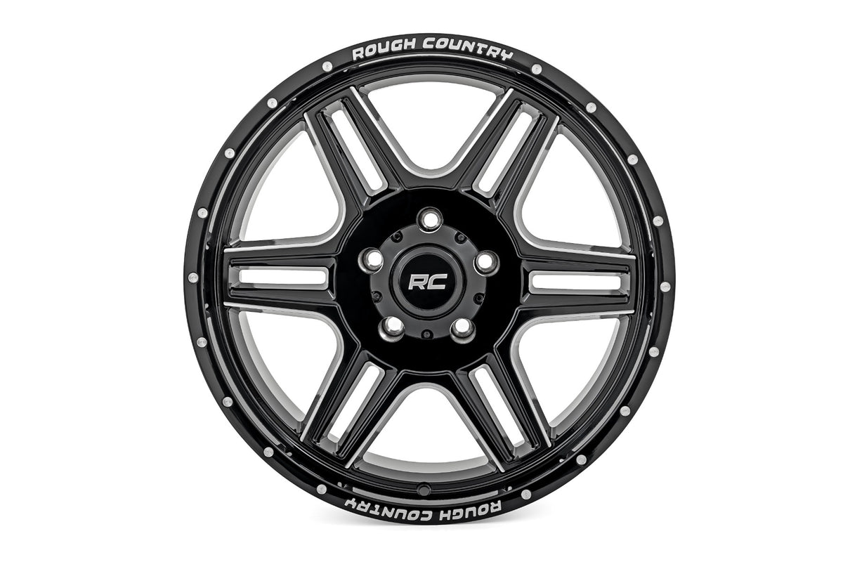 92 Series Wheel Machined One-Piece Gloss Black 18x9 Rough Country