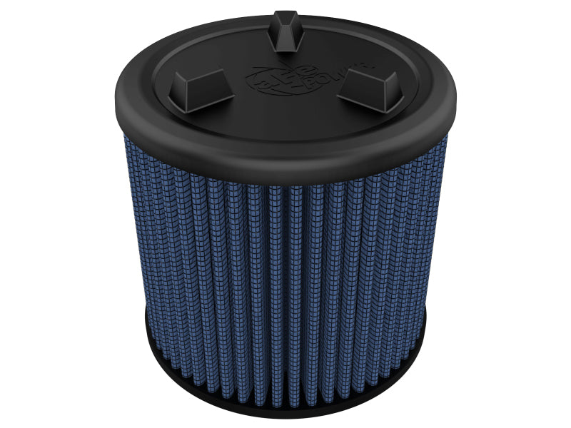 AFE Magnum FLOW Pro 5R air filter for 2021-2022 Ford Bronco L4-2.3L, featuring a cylindrical design with blue filter media.