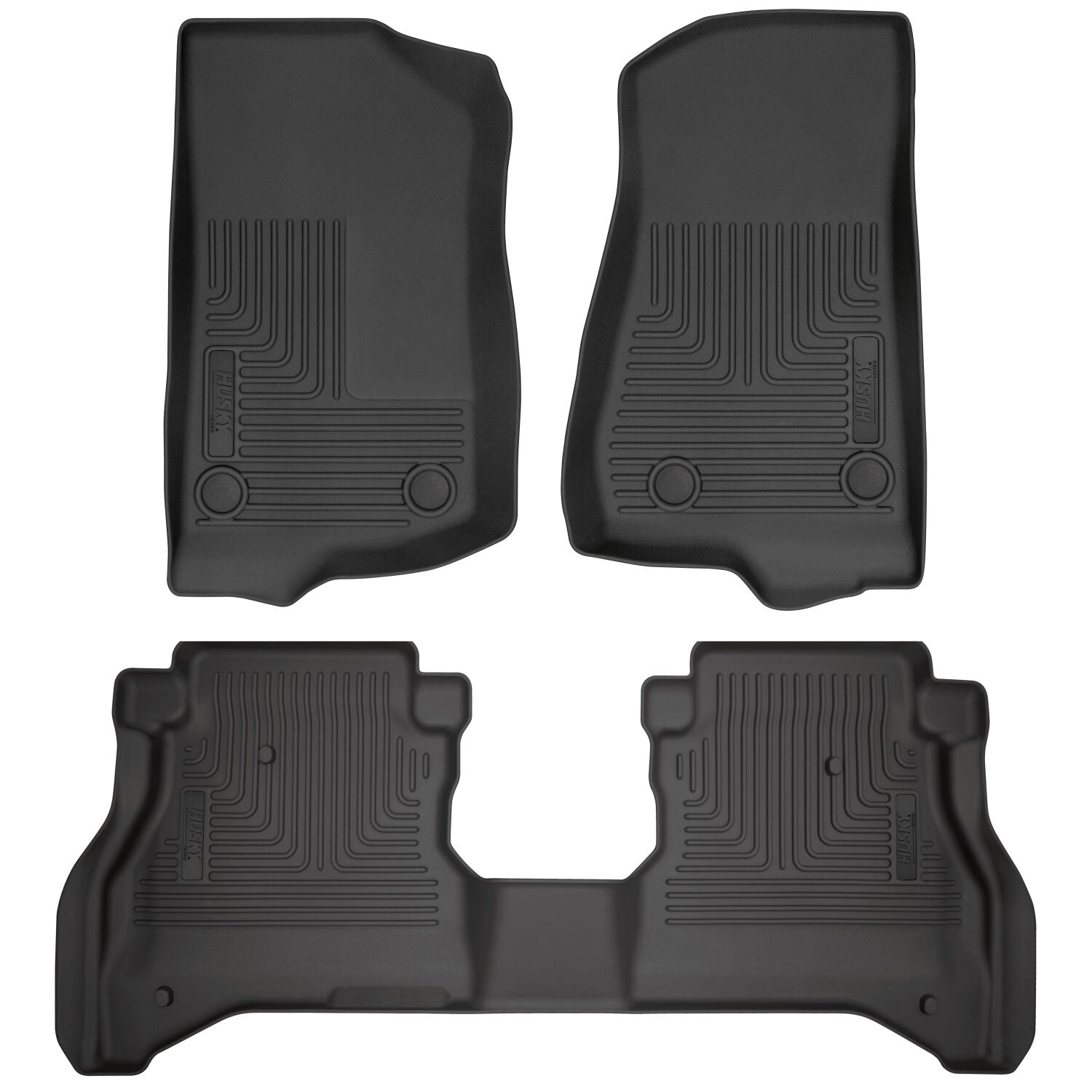 Weatherbeater Front & 2nd Seat Floor Liners For 2020-2024 Jeep Gladiator Husky Liners
