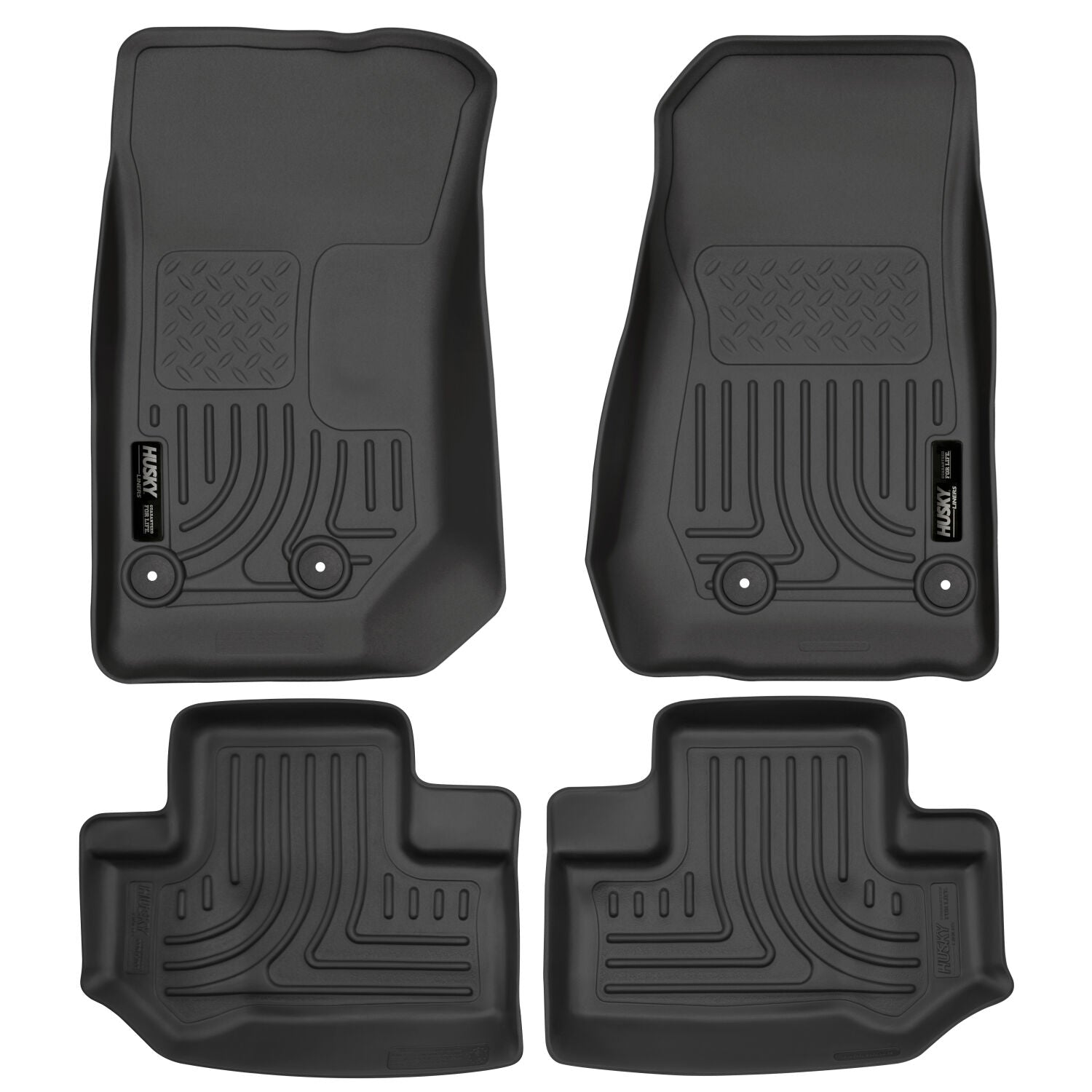Weatherbeater Front & 2nd Seat Floor Liners For 2011-2018 Jeep Wrangler JK Husky Liners