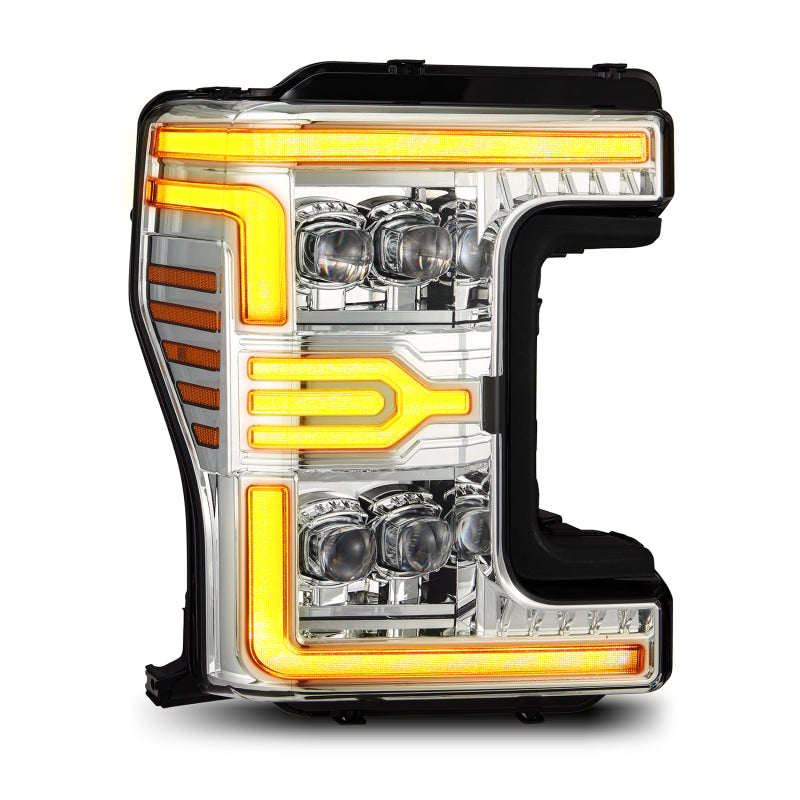 AlphaRex 17-19 Ford F-250/350/450/550 Super Duty NOVA-Series LED Proj Headlights Chrome w/SS & SBDRL