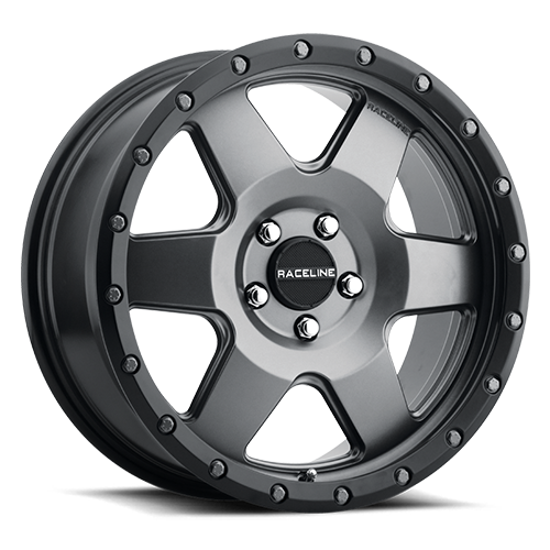 Aluminum Wheels 18x9 Boost 946G Satin Gunmetal Gray 6 Spoke -12 Offset 5 on 127 Bolt Pattern 83.82 Bore Raceline