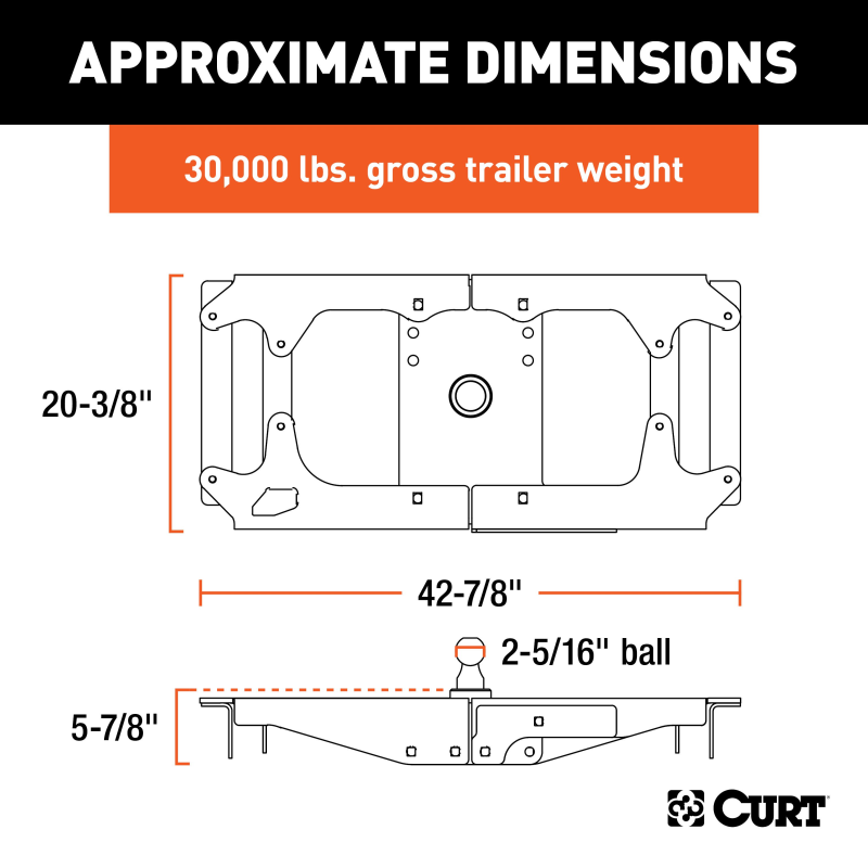 CURT OEM-Style Gooseneck Hitch, Fits Select Ford F-250, F-350, F-450 Super Duty Model 60702