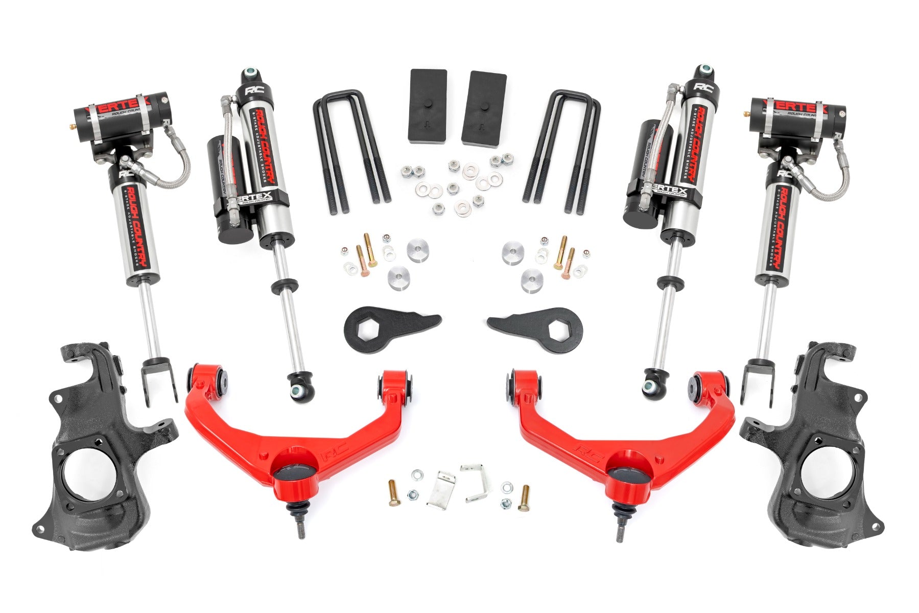 3.5 Inch Lift Kit Knuckle Vertex Red Silverado/Sierra 2500HD/3500HD (11-19) Rough Country